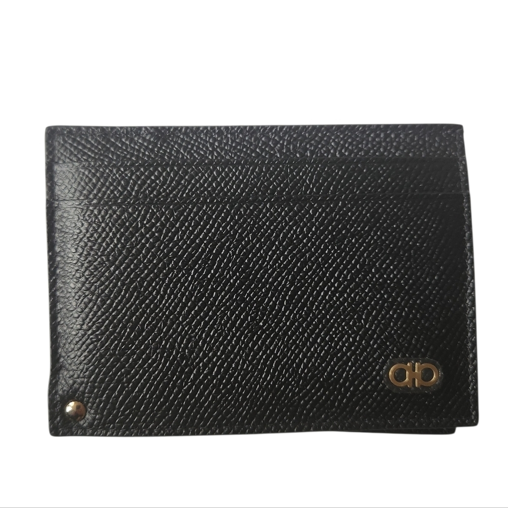 FERREGAMO Double Gancini Revival Leather Wallet Card Case - Picture 2 of 6